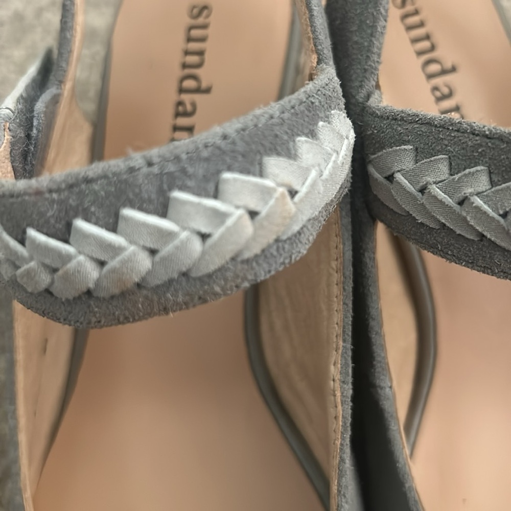 Sundance Eden Path Gray Suede Slingback Heels Size EU37 - Picture 11 of 12